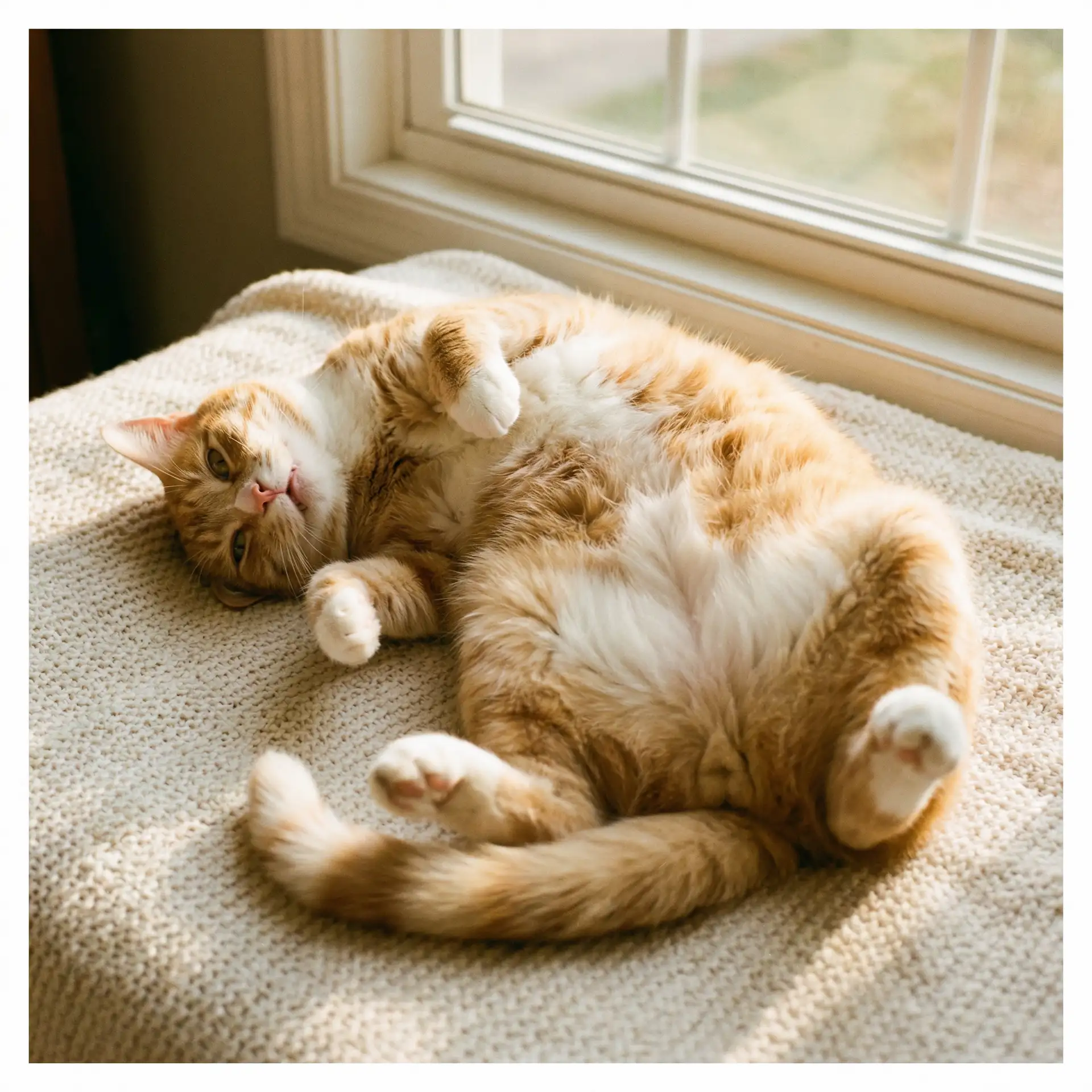 猫咪仰躺露出肚皮 - 缓慢而有力的一下又一下视频