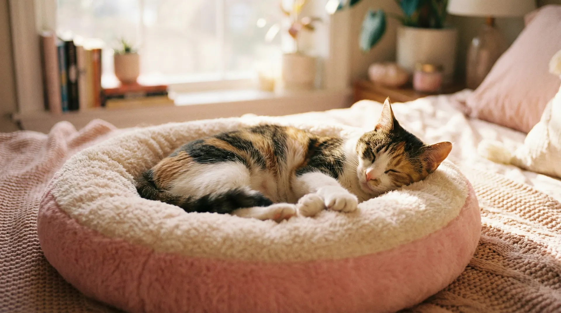 三花猫安静入睡 - 缓慢而有力的一下又一下视频